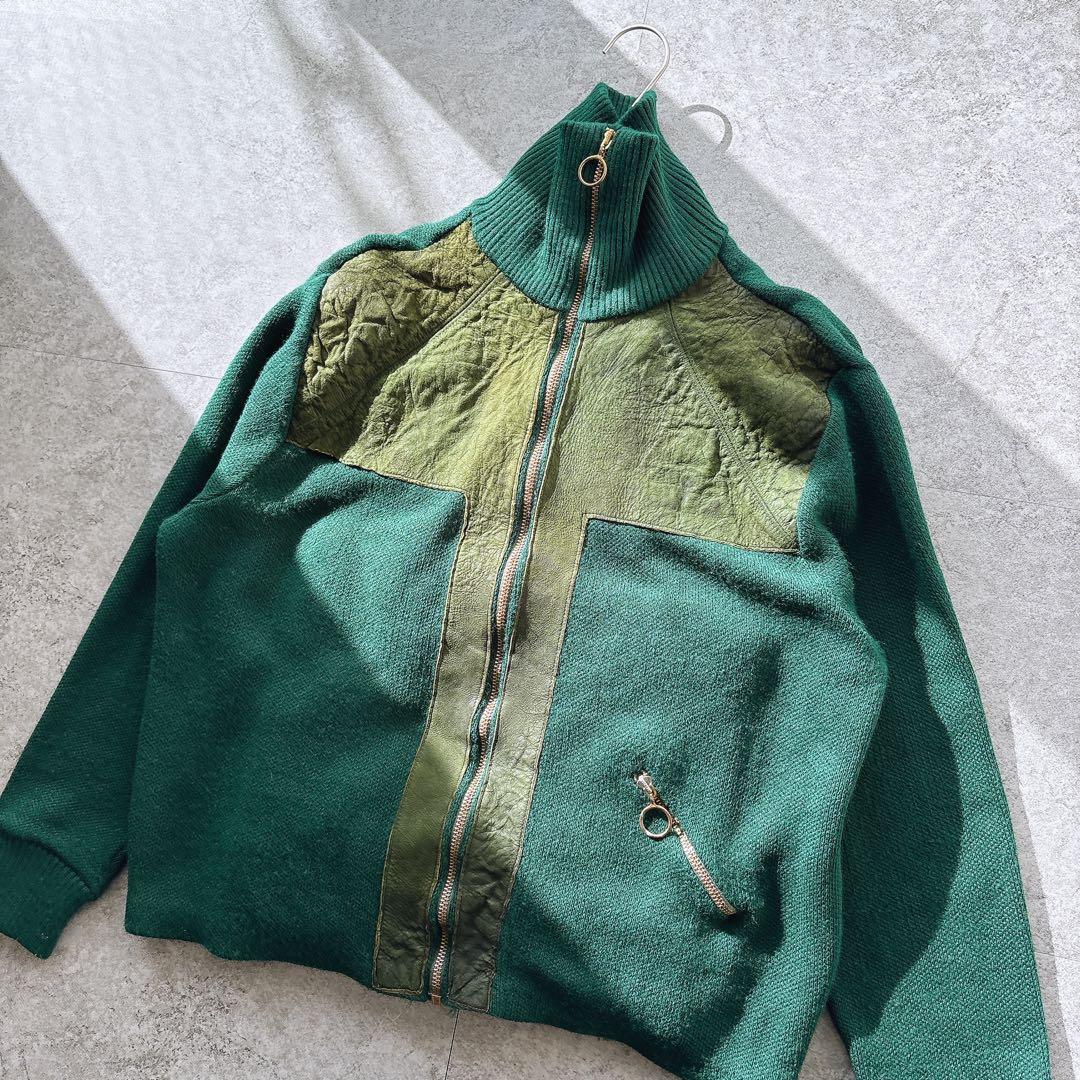vintage 70s ユーロ ヴィンテージ ウール レザー切替 TALON