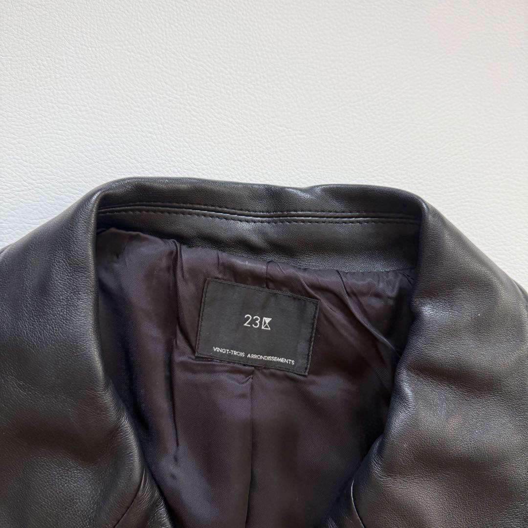 美品✨50サイズ✨23区　レザージャケット　シープレザー　ダブル　大きいサイズ