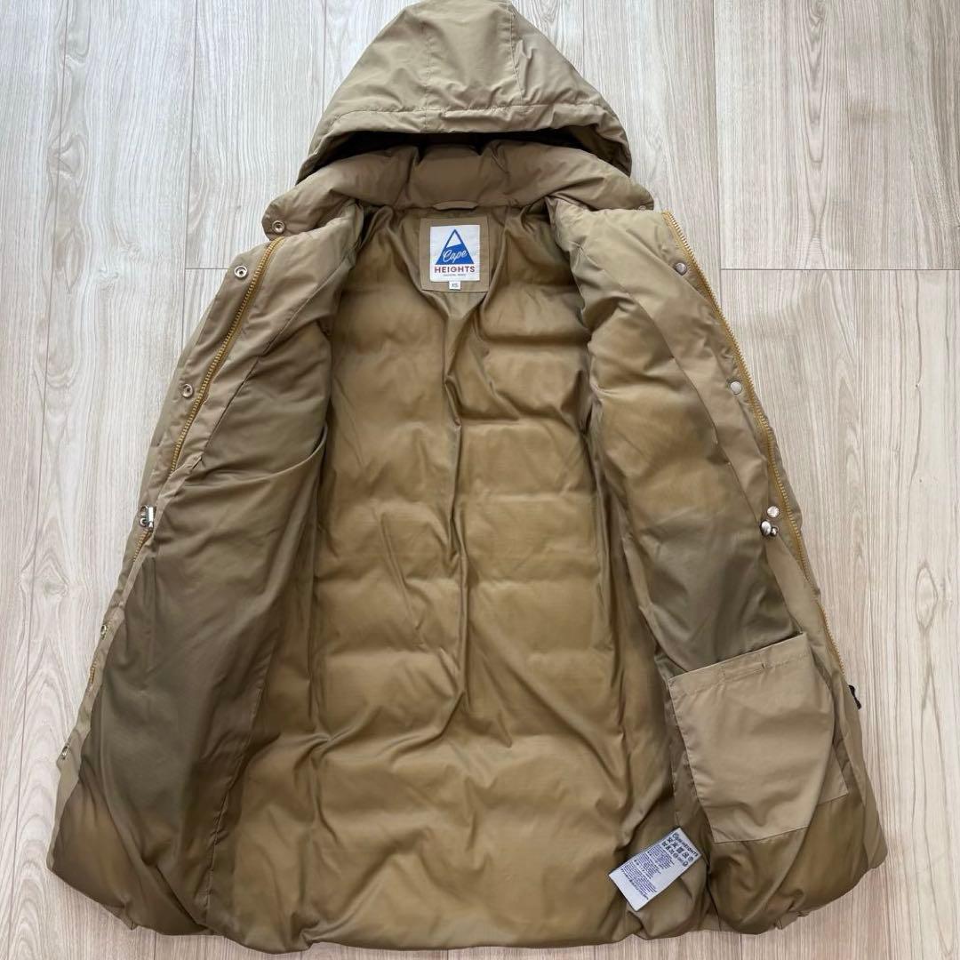 【美品】CAPE HEIGHTS ダウンコート ベージュ 袖ロゴ XS 秋冬