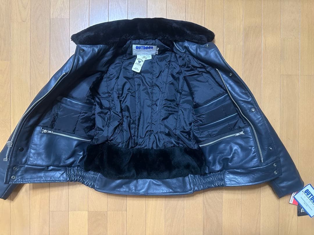 OUTDOOR レザージャケット ブラック 38