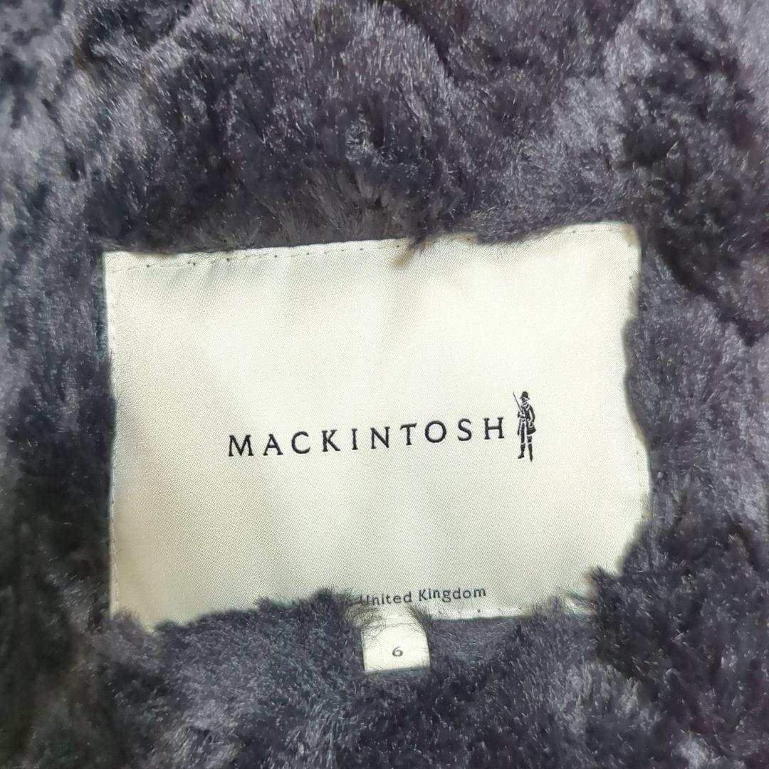 美品 6 マッキントッシュ 白タグ キルティングボアコート ブラック 英国製
