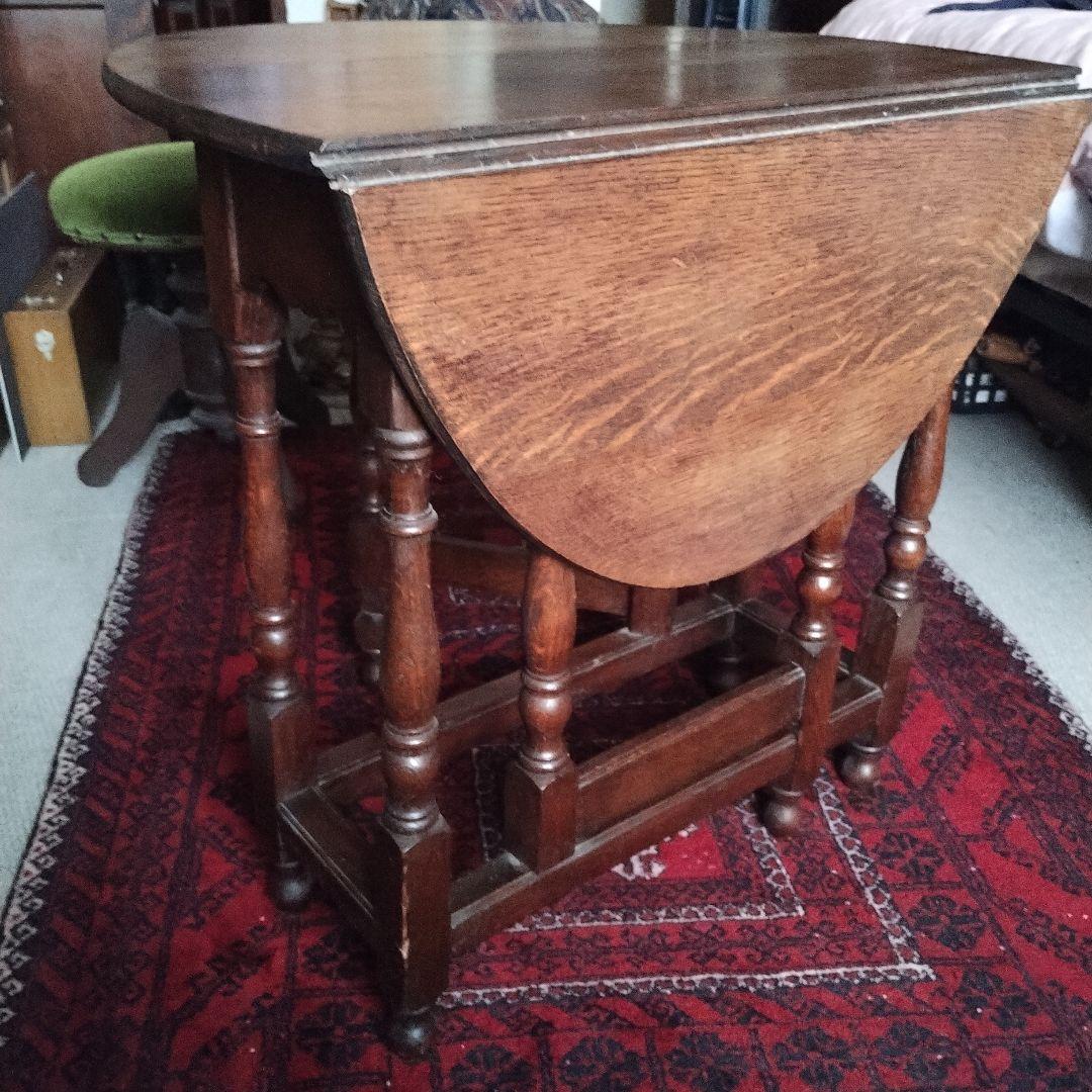 アンティーク　ゲートレッグテーブル　バタフライテーブル　イギリス　英国　小振り