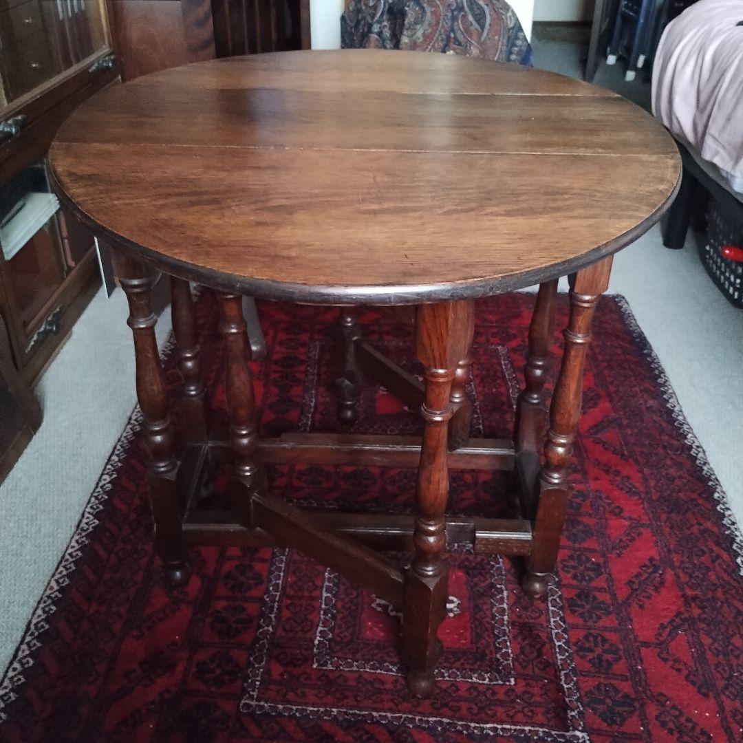 アンティーク　ゲートレッグテーブル　バタフライテーブル　イギリス　英国　小振り