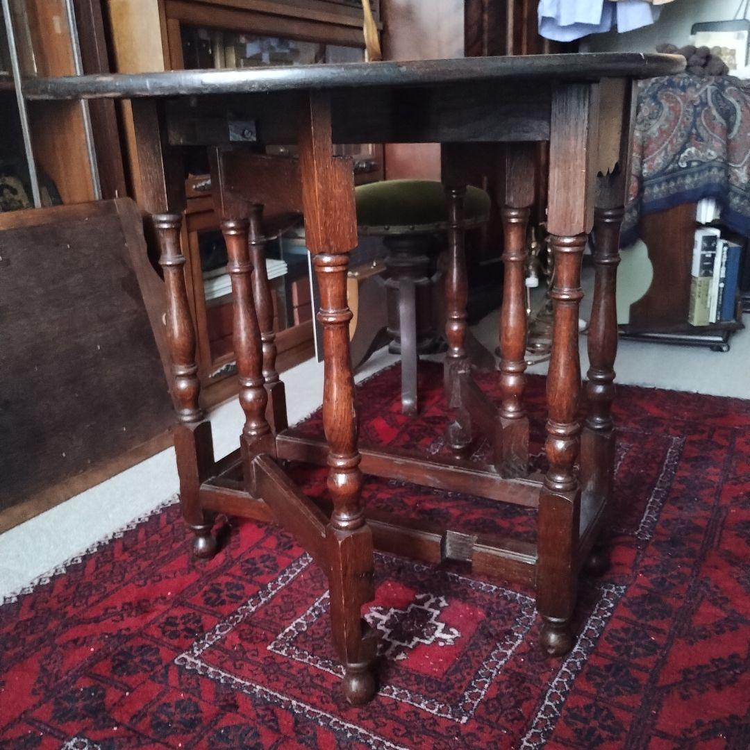 アンティーク　ゲートレッグテーブル　バタフライテーブル　イギリス　英国　小振り