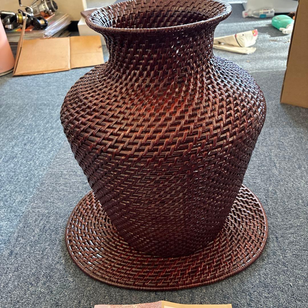 ★優工房　漆藤波　まえじゅう漆器 花器 手作り　本うるし　置物