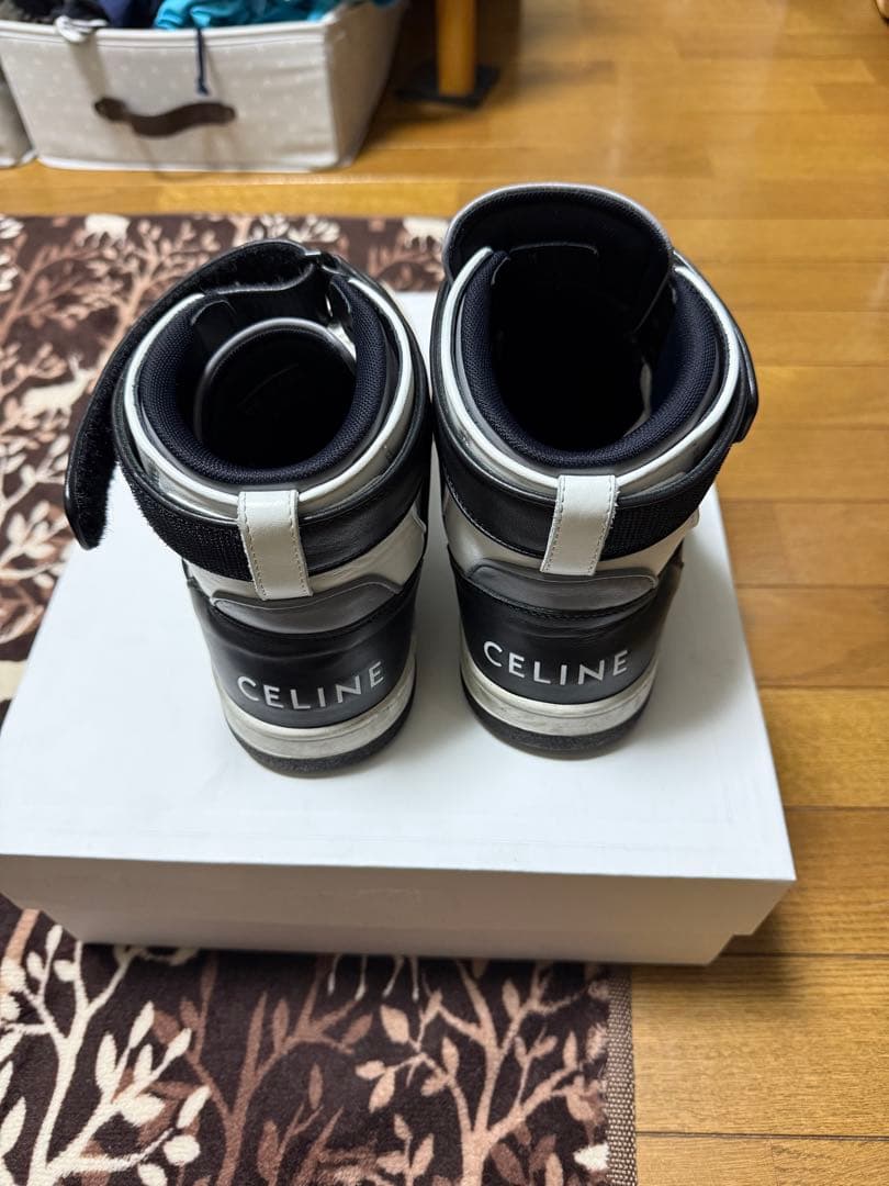 即購入⭕️ CELINE ハイカットスニーカー グレー ホワイト ブラック
