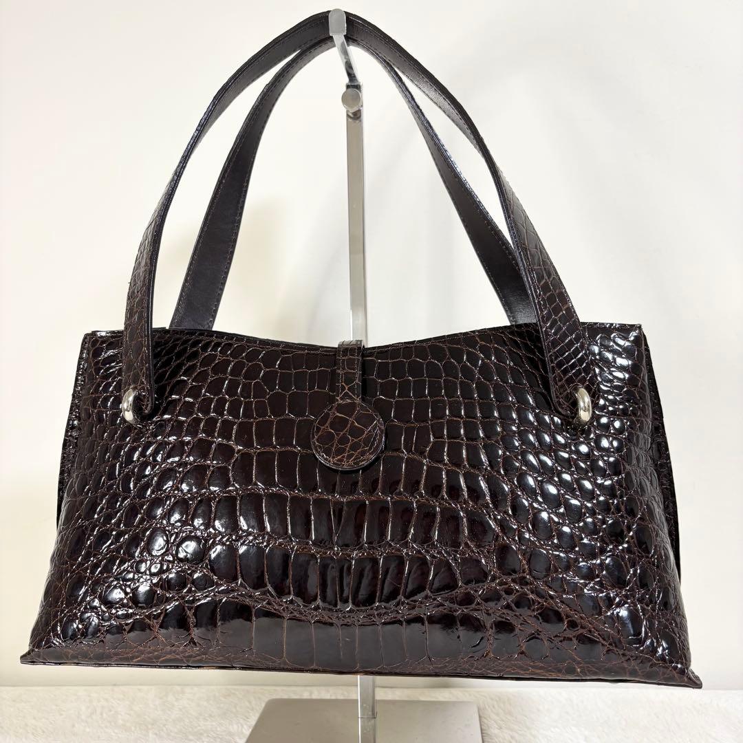 【JRA認定】クロコダイル 美品 トートバッグ 肩掛け フォーマル
