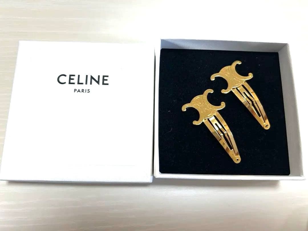 CELINE セリーヌ トリオンフ スナップ クリップ ゴールド 2個セット