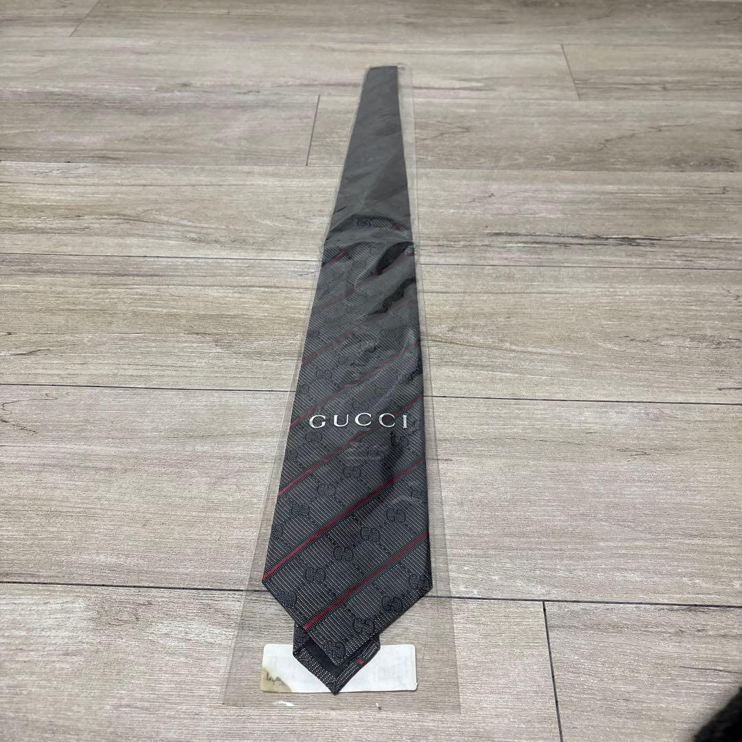 新品未使用品！GUCCI 黒 GGパターン ネクタイ