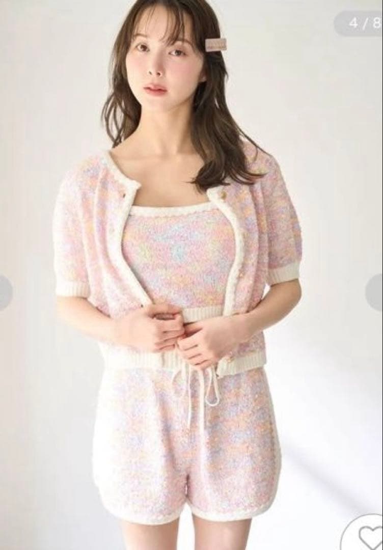 スナイデルホーム ツイードニット トップス カーディガン 上下3点セット