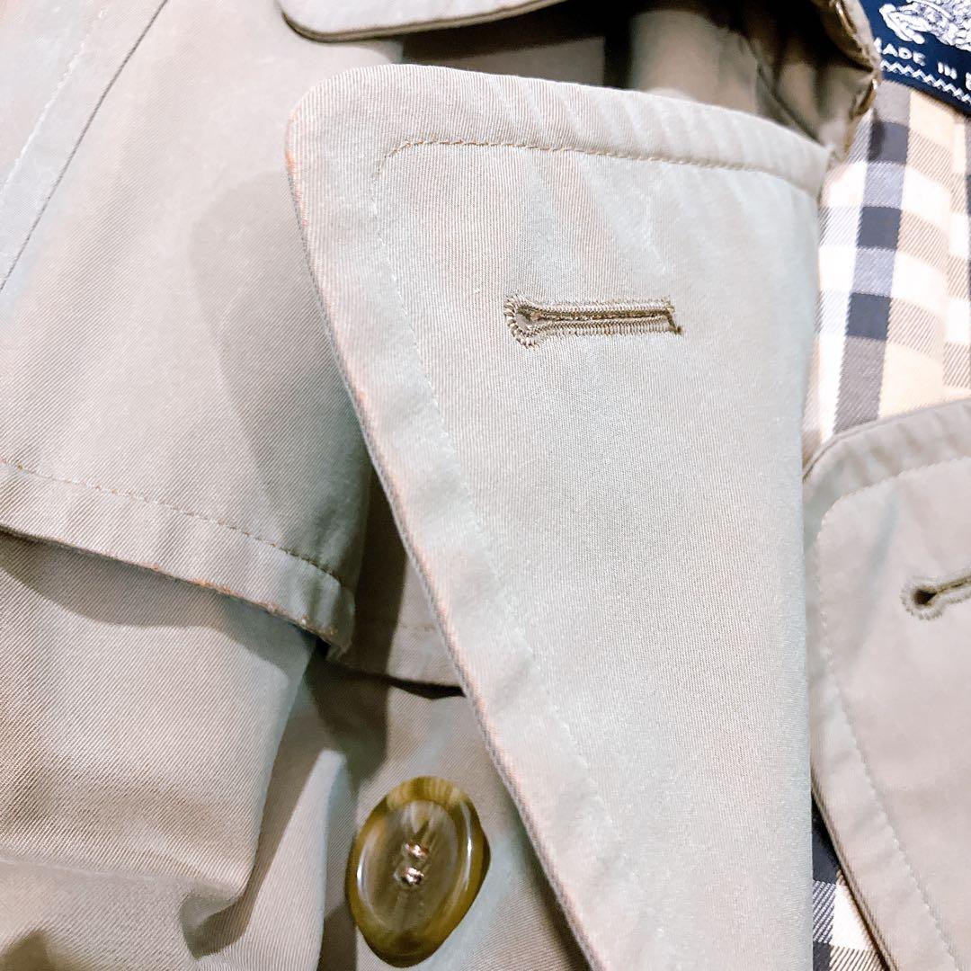 【逸品】バーバリーズ　トレンチコート　玉虫色　ヴィンテージ　ノバチェック　L相当