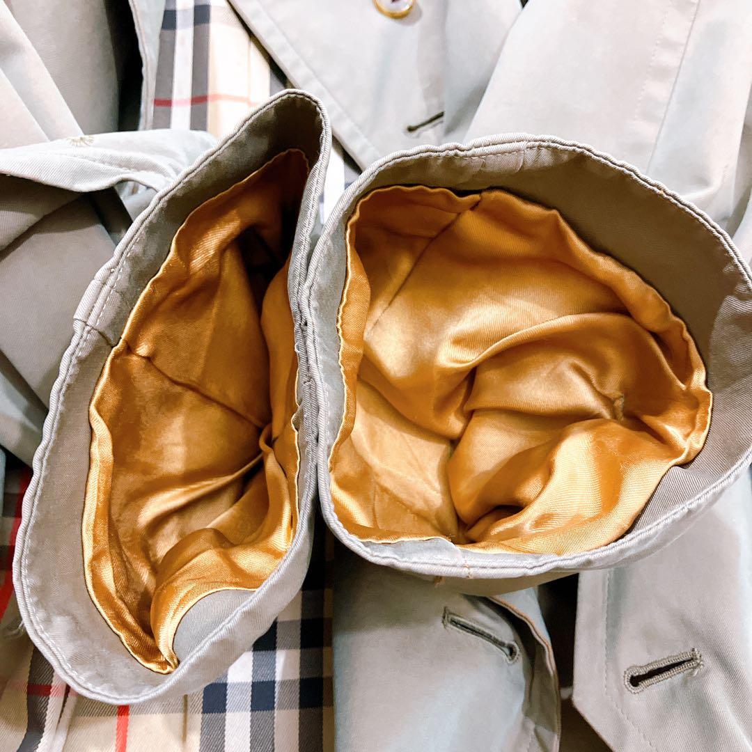 【逸品】バーバリーズ　トレンチコート　玉虫色　ヴィンテージ　ノバチェック　L相当