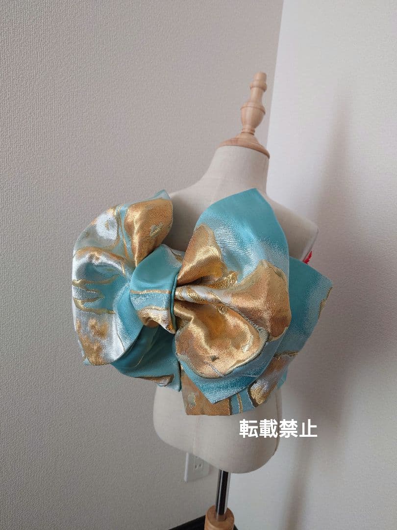 七五三　ハーフ成人式　ジュニア帯　大人用正絹袋帯からの作り帯　1点物　蝶柄