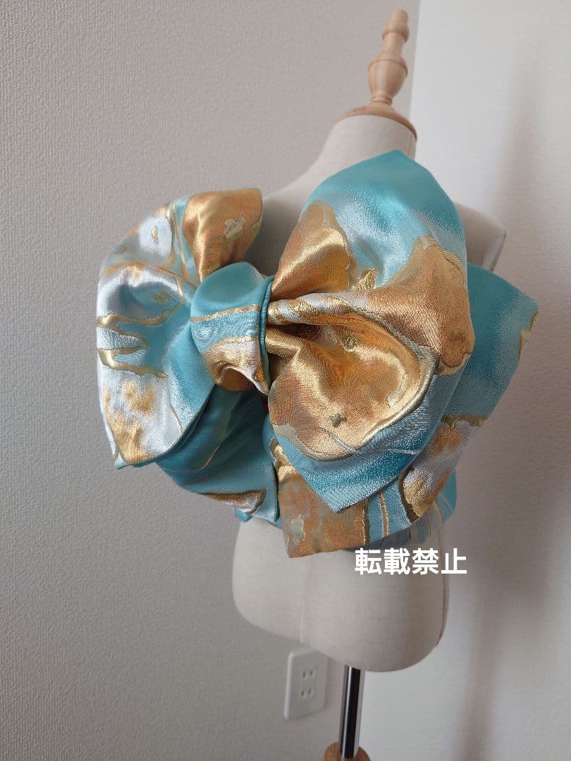 七五三　ハーフ成人式　ジュニア帯　大人用正絹袋帯からの作り帯　1点物　蝶柄