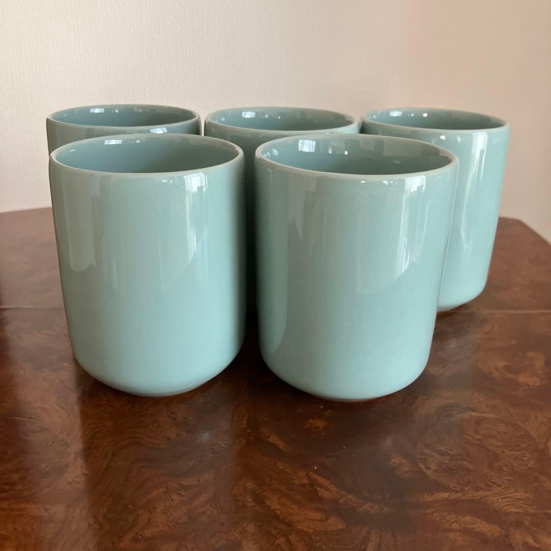 3代目諏訪蘇山　コップ　青磁　五個　　11