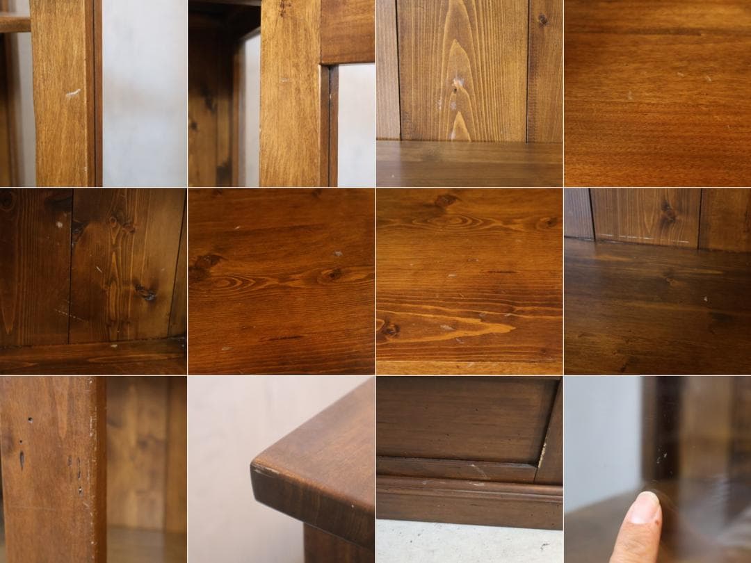 WOODEN イタリア製 パイン材 飾り棚 キュリオケース 本棚 書棚 収納棚