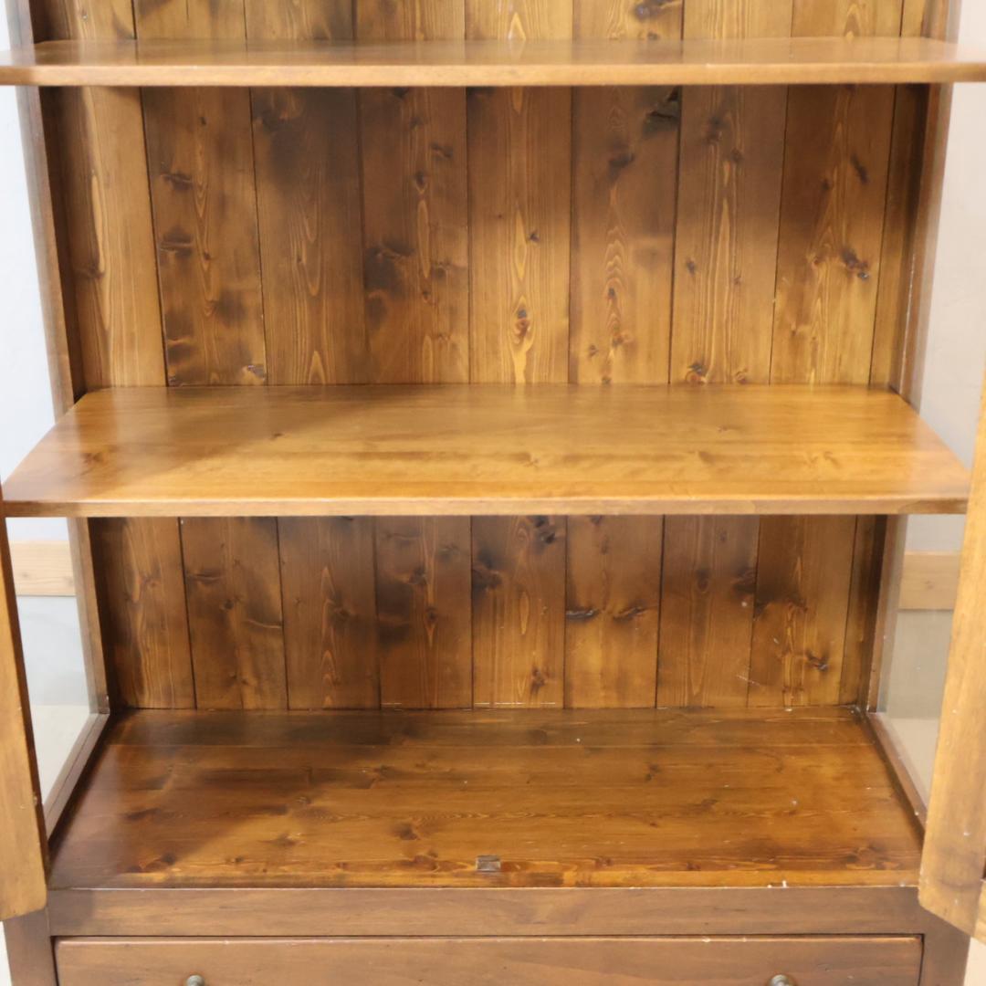 WOODEN イタリア製 パイン材 飾り棚 キュリオケース 本棚 書棚 収納棚