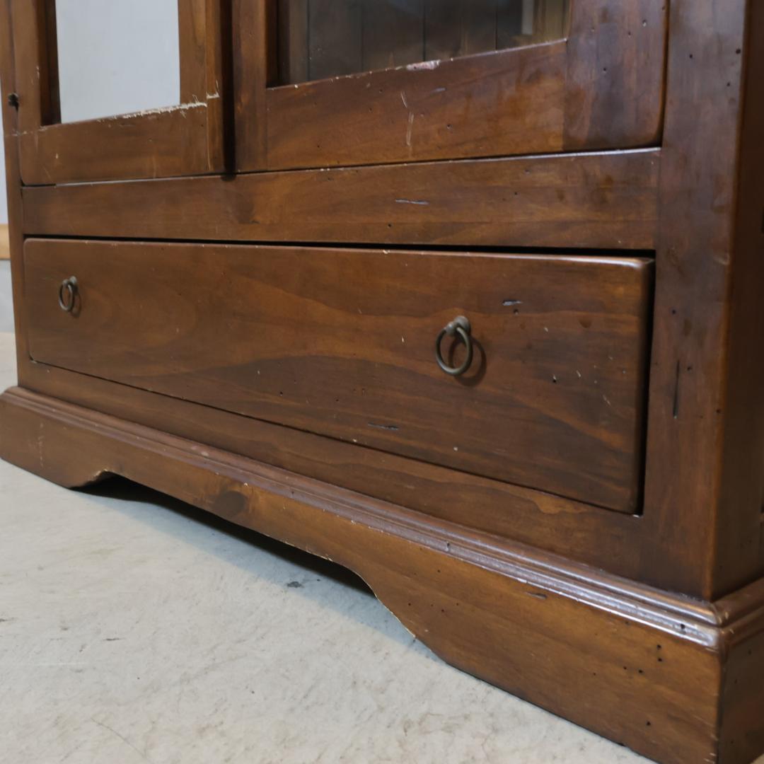 WOODEN イタリア製 パイン材 飾り棚 キュリオケース 本棚 書棚 収納棚