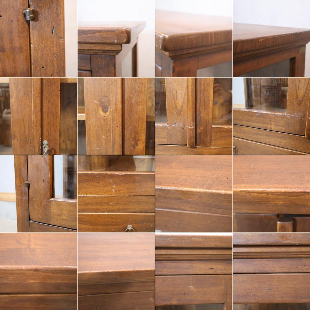 WOODEN イタリア製 パイン材 飾り棚 キュリオケース 本棚 書棚 収納棚