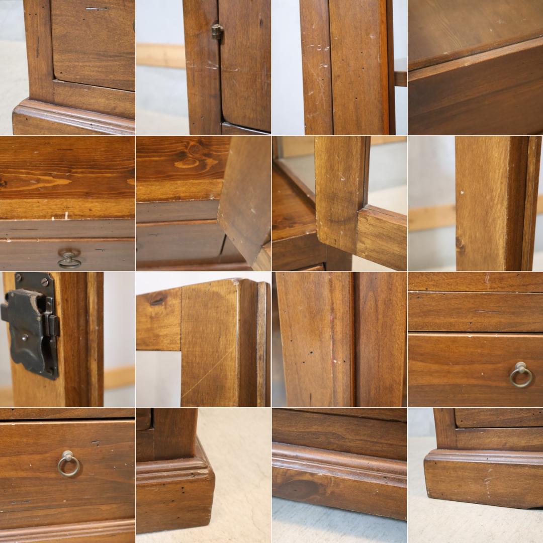 WOODEN イタリア製 パイン材 飾り棚 キュリオケース 本棚 書棚 収納棚