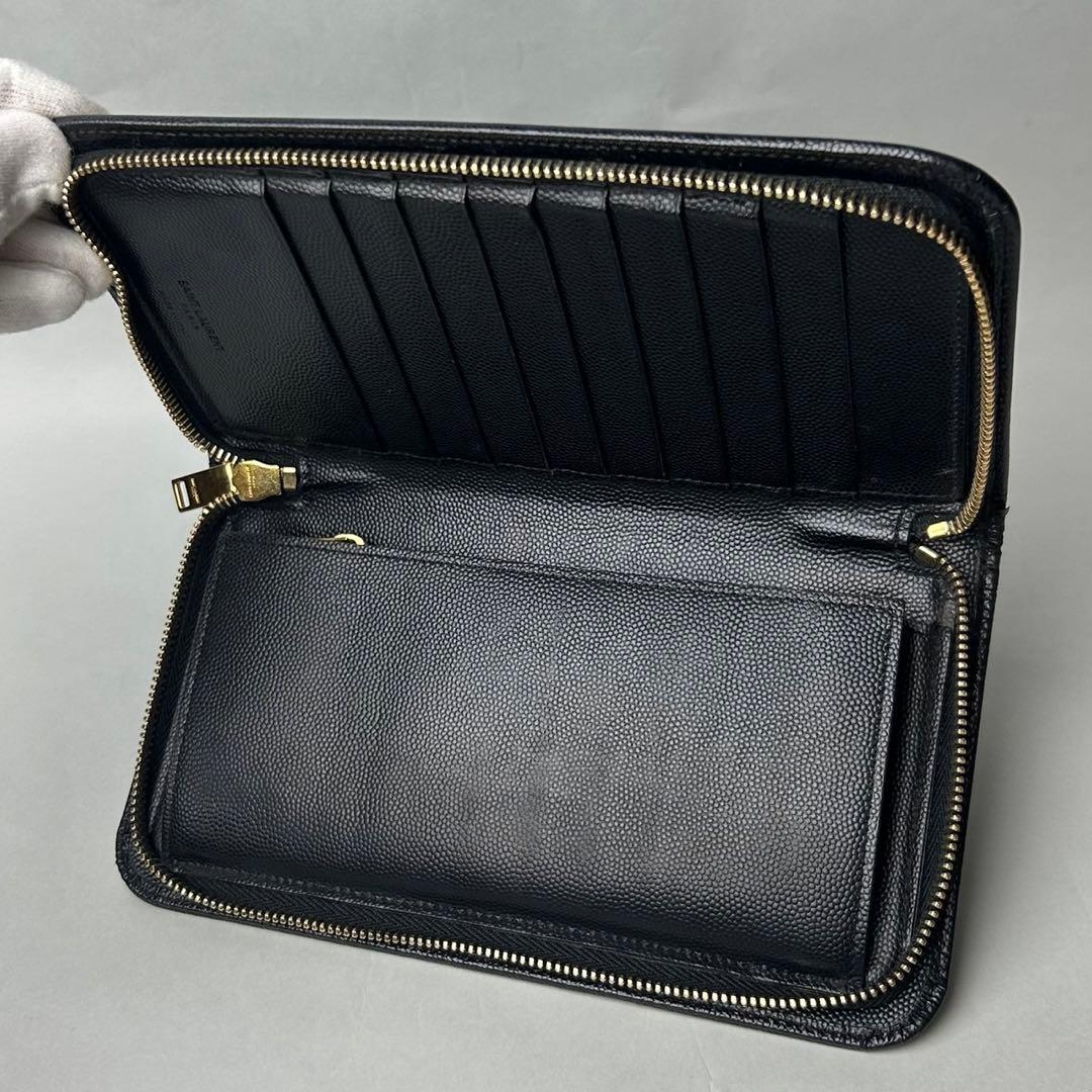 イヴ サンローラン 長財布 ロングウォレット 収納力抜群 【付属品完備】