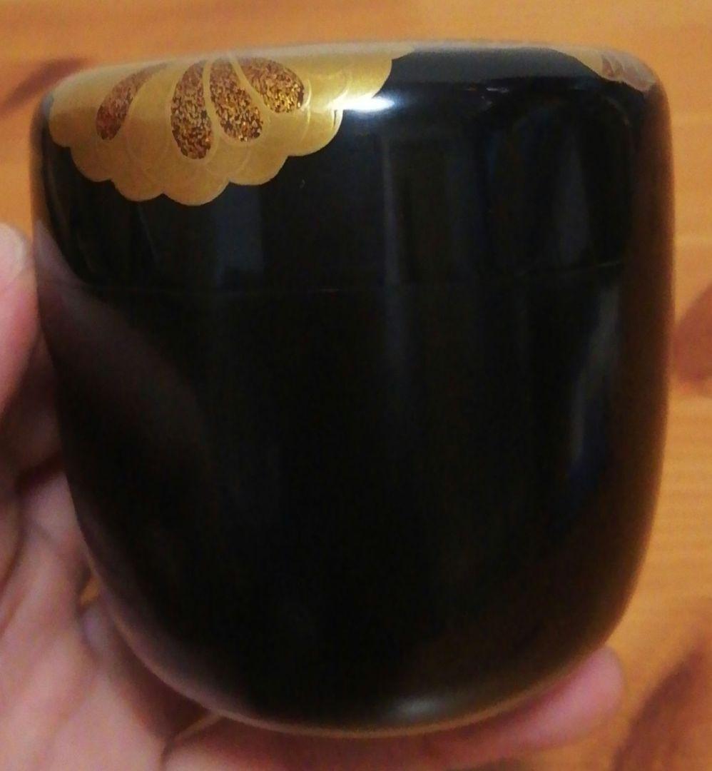 淡々斎書付　寛秋作　菊桐　蒔絵　棗　共箱　茶道具