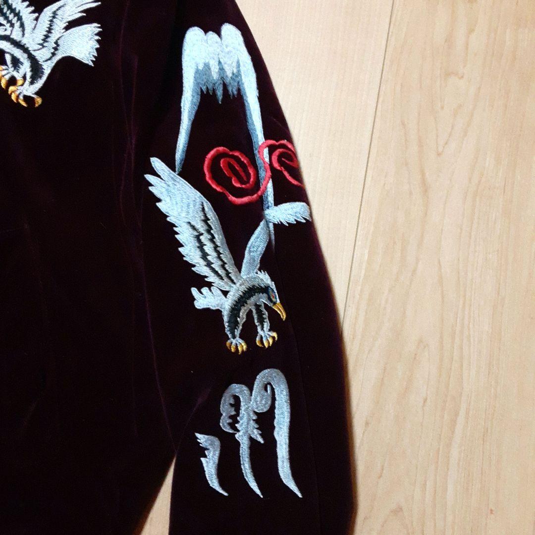 紫ベルベット スカジャン 鷲刺繍