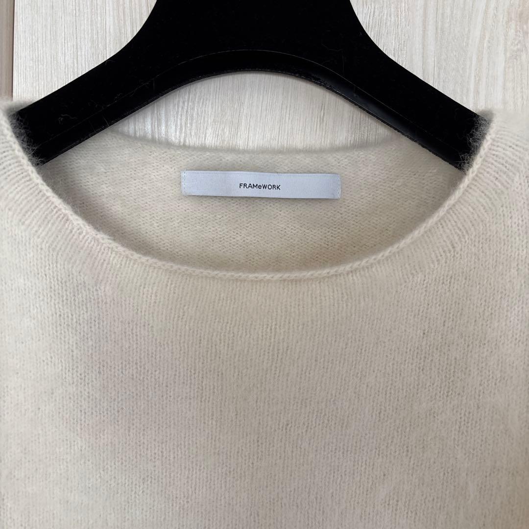 フレームワーク　FOX CASHMERE ボートネック プルオーバー　ホワイト