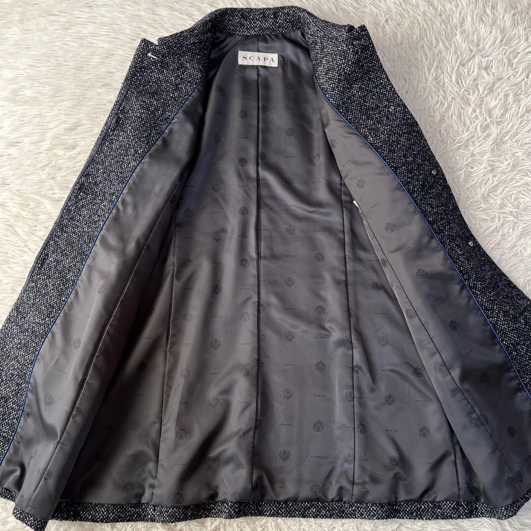 【美品】SCAPA スキャパ　ウールシルク　ツイード　コート