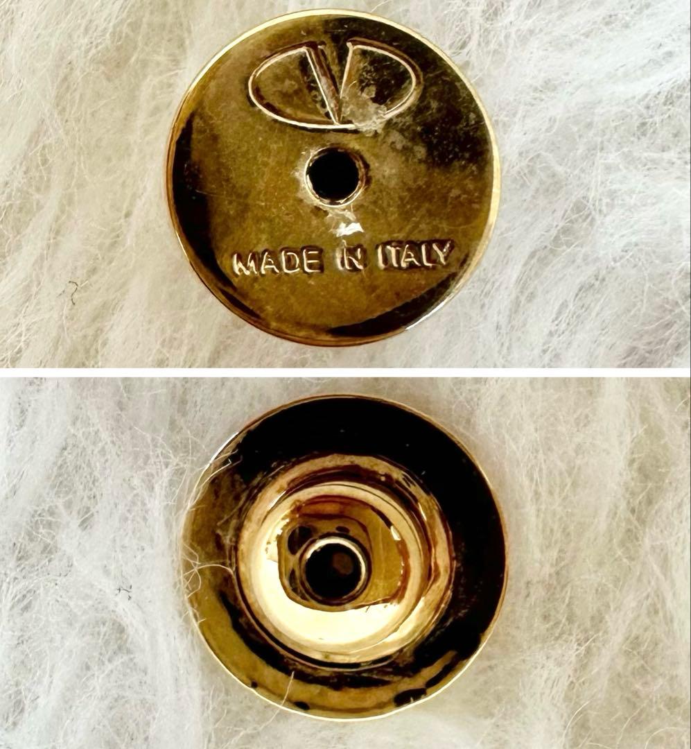 美品✨ヴァレンティノ 両耳 ピアス イタリア製 Vロゴ パール ゴールド 箱付き