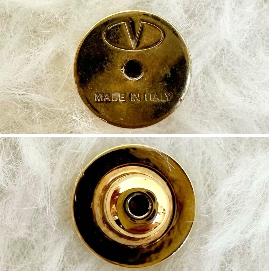 美品✨ヴァレンティノ 両耳 ピアス イタリア製 Vロゴ パール ゴールド 箱付き