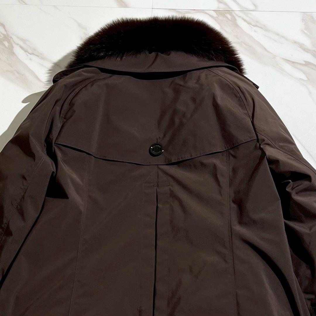 【未使用品】バーバリー ロングコート ダウンライナー ノバチェック ファー 40