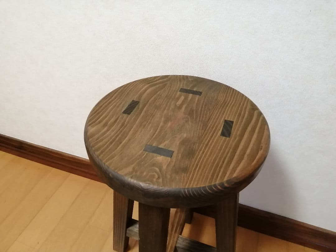 木製スツール　３脚セット　高さ47cm　丸椅子　stool