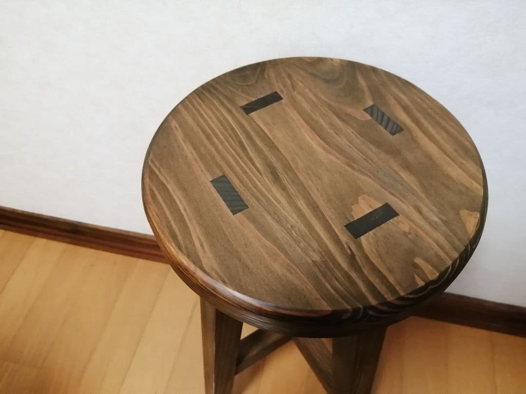 木製スツール　３脚セット　高さ47cm　丸椅子　stool