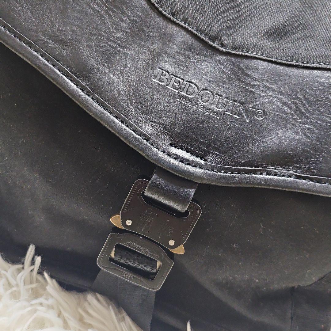 希少 BEDOUIN レザー メッセンジャーバッグ 総柄 スカル