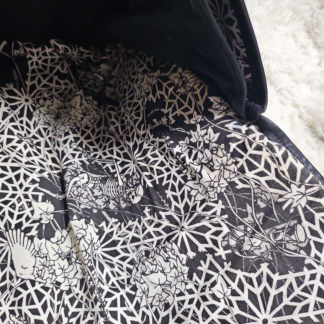 希少 BEDOUIN レザー メッセンジャーバッグ 総柄 スカル