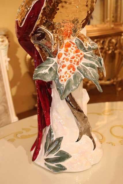 陶器 動物 オウム 置物 イタリア製 AHURA カラフル