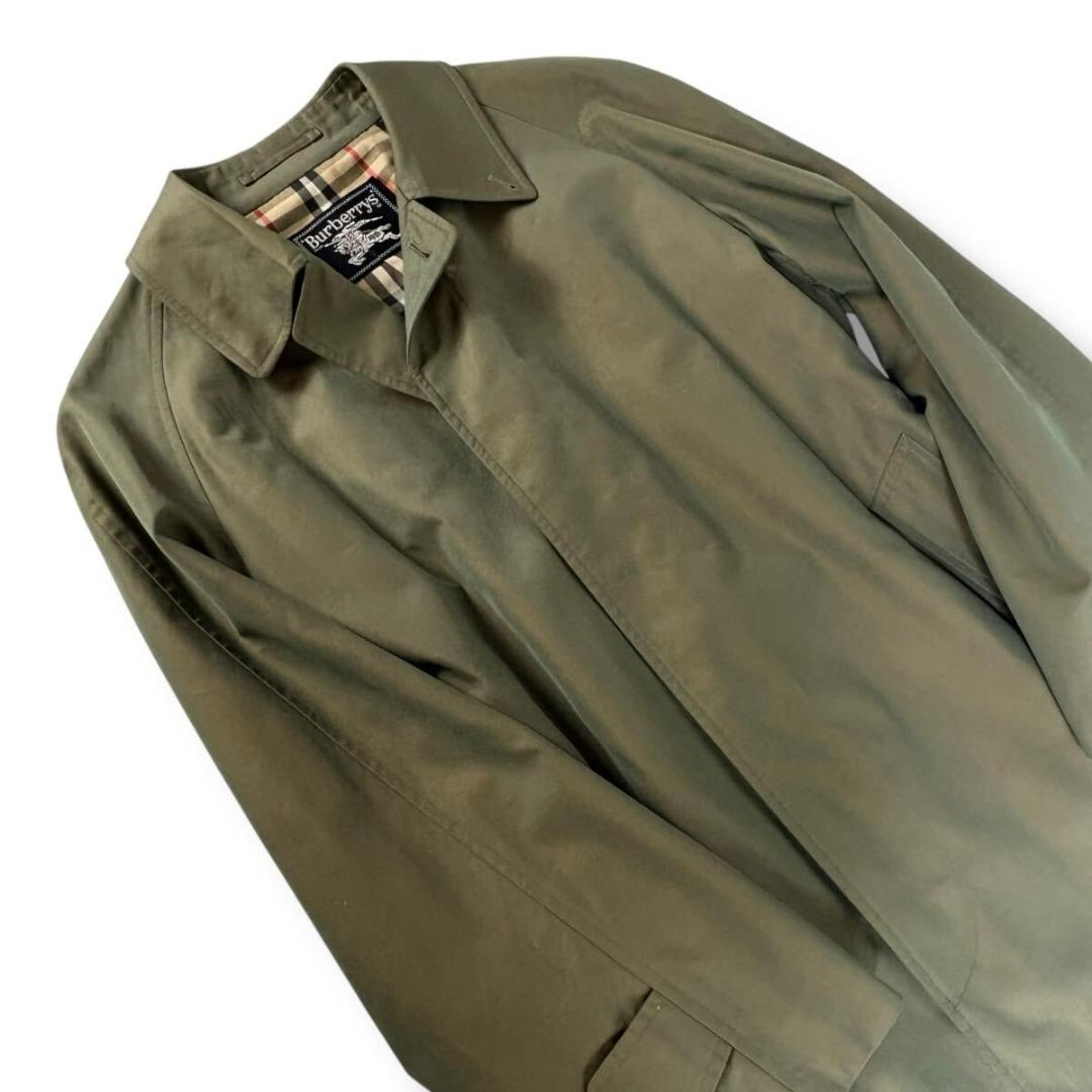 【美品】バーバリー コットン ロングコート ノバチェック 玉虫色 175サイズ