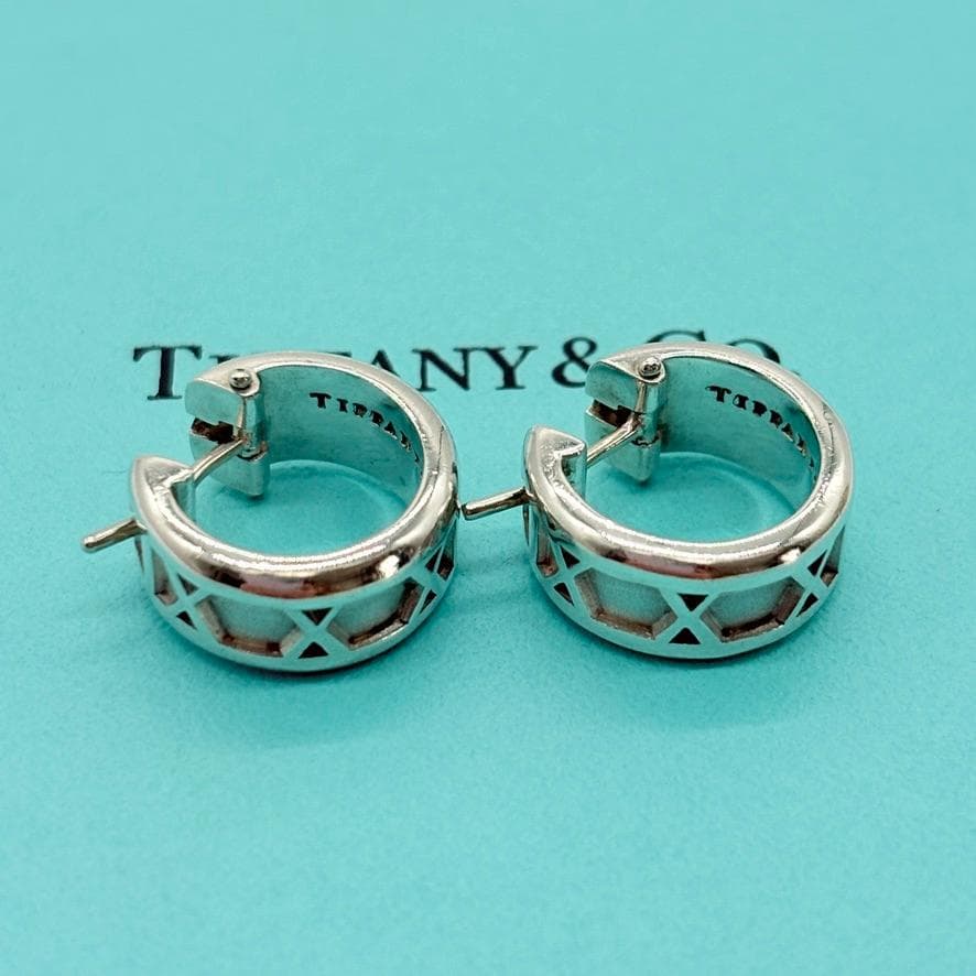 極美品 ティファニー アトラス フープ ピアス シルバー 925 ローマ数字