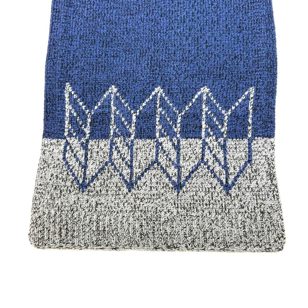 【希少　極美品】HERMES　カシミヤ　マフラー　ストール　若葉柄　ネイビー