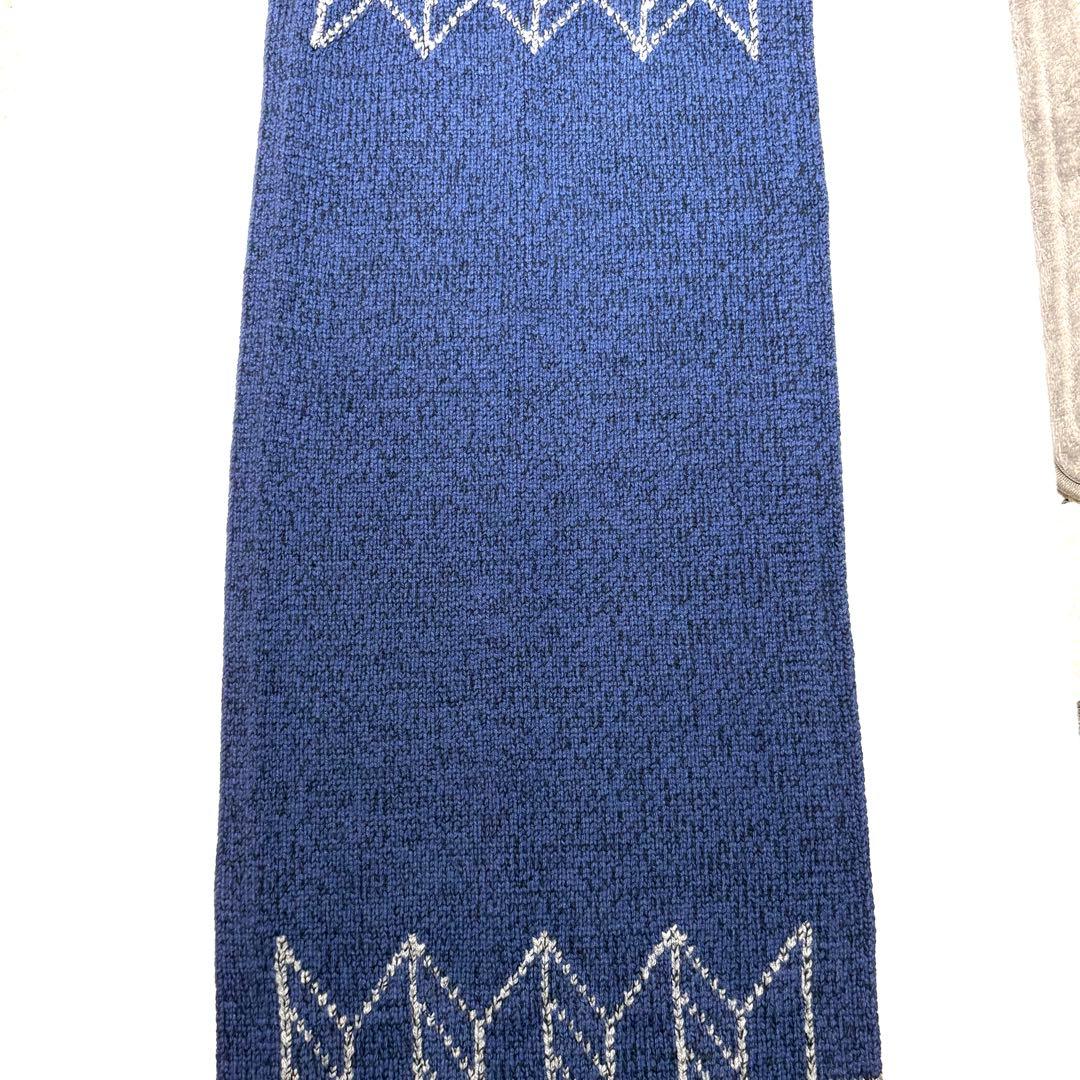 【希少　極美品】HERMES　カシミヤ　マフラー　ストール　若葉柄　ネイビー