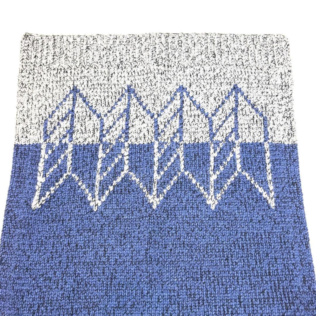 【希少　極美品】HERMES　カシミヤ　マフラー　ストール　若葉柄　ネイビー