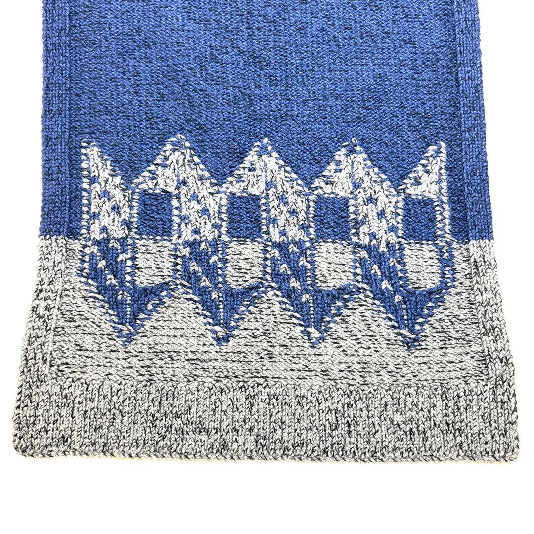 【希少　極美品】HERMES　カシミヤ　マフラー　ストール　若葉柄　ネイビー