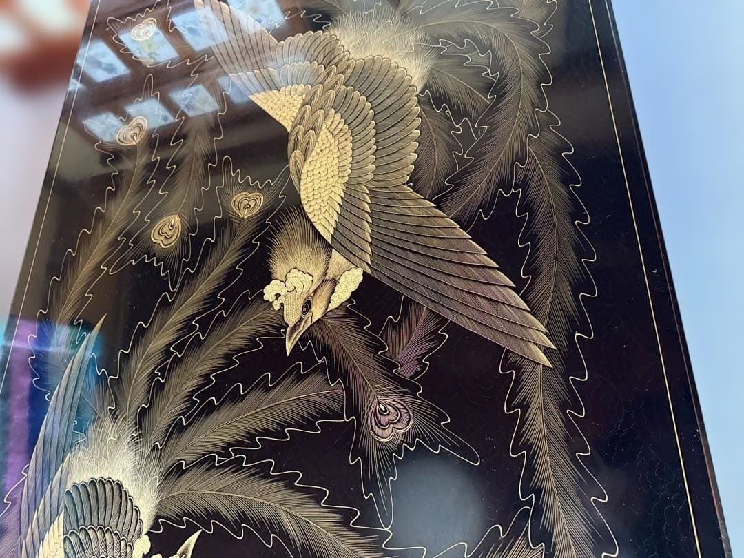 輪島塗 金蒔絵 鳳凰図 大型座卓 昭和ヴィンテージ 高級漆家具　当時物　希少