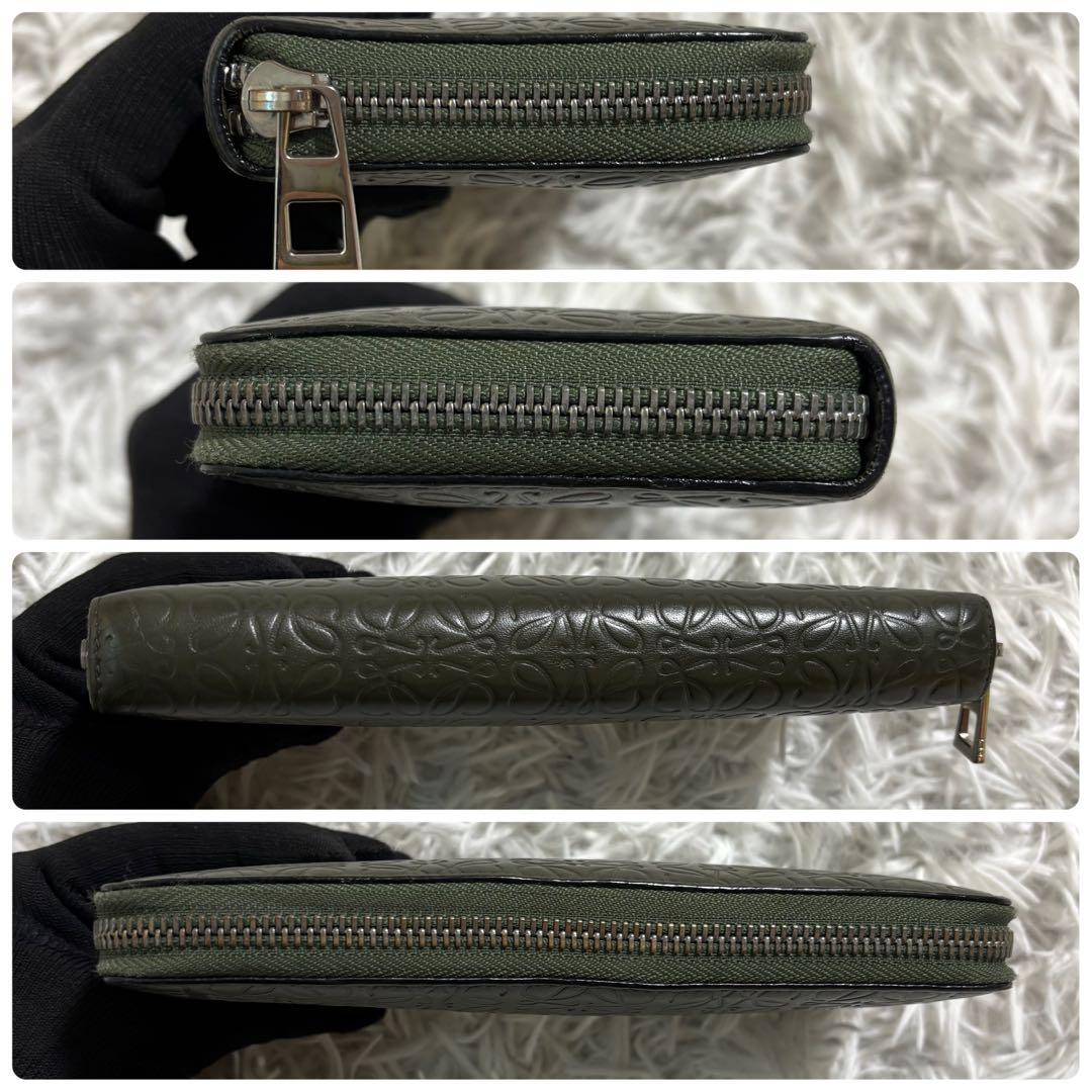✨極美品/付属品付✨ロエベ 長財布 リピート アナグラム ジップアラウンド 緑