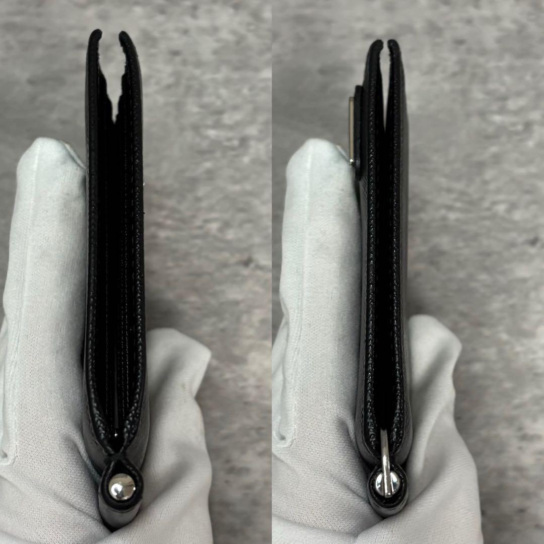 極美品✨プラダ マネークリップ サフィアーノ 三角ロゴ 折り財布 現行品 黒