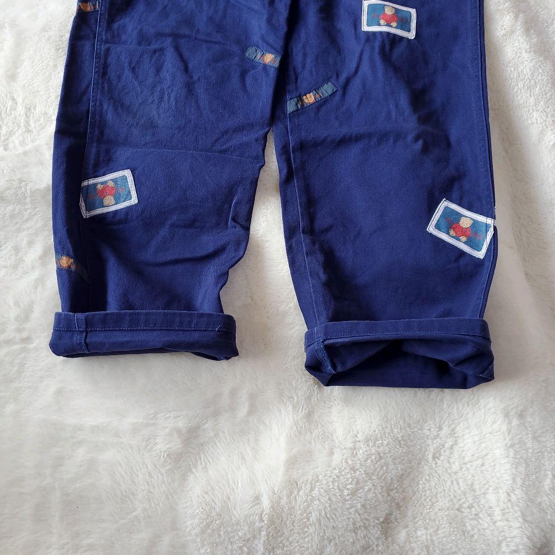 ピンクハウス　オーバーオール　サロペット　デニム　くま　刺繍　ワッペン　チェック