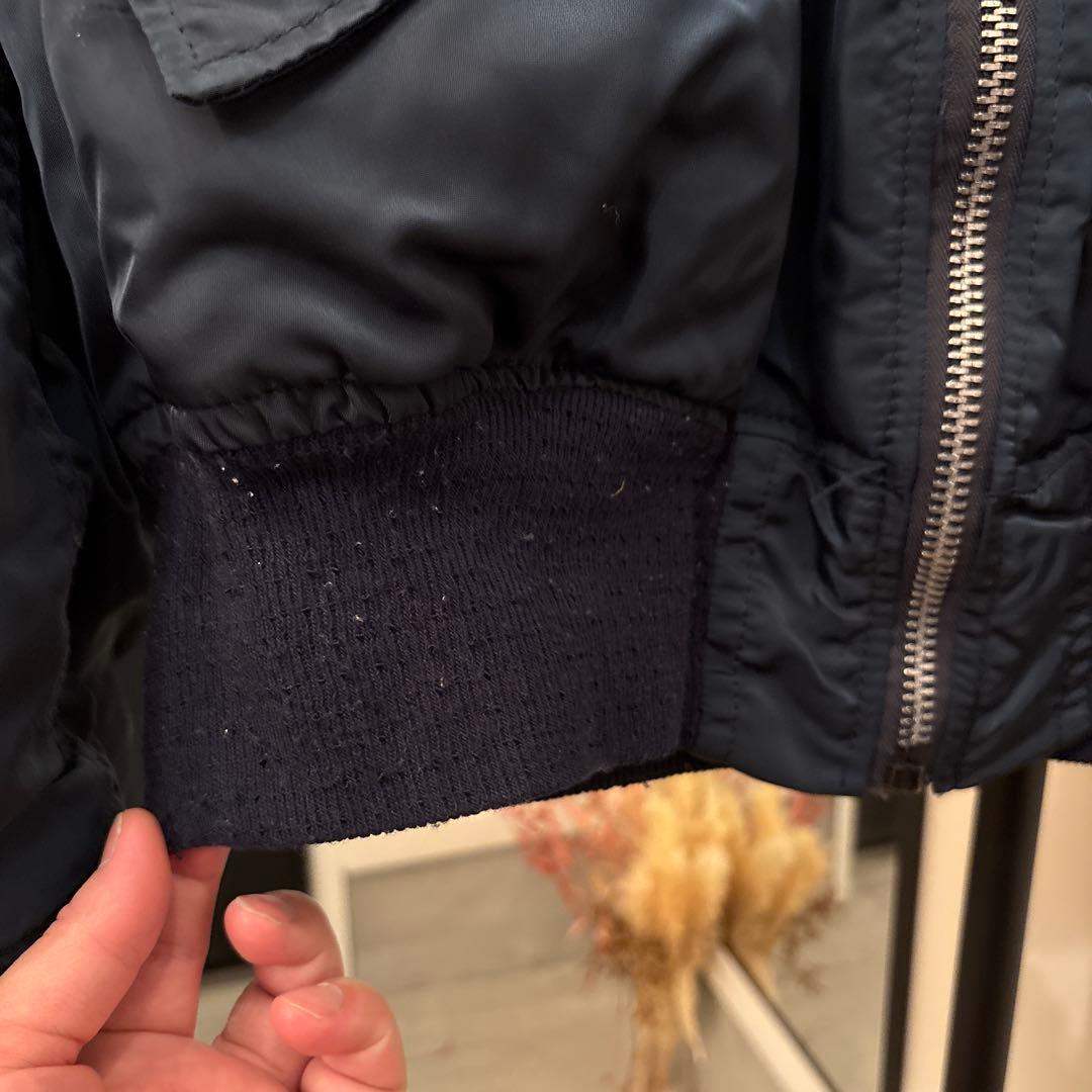 80s ALPHA MA-1 希少ブラックネイビー　旧タグ　フライト　ビンテージ