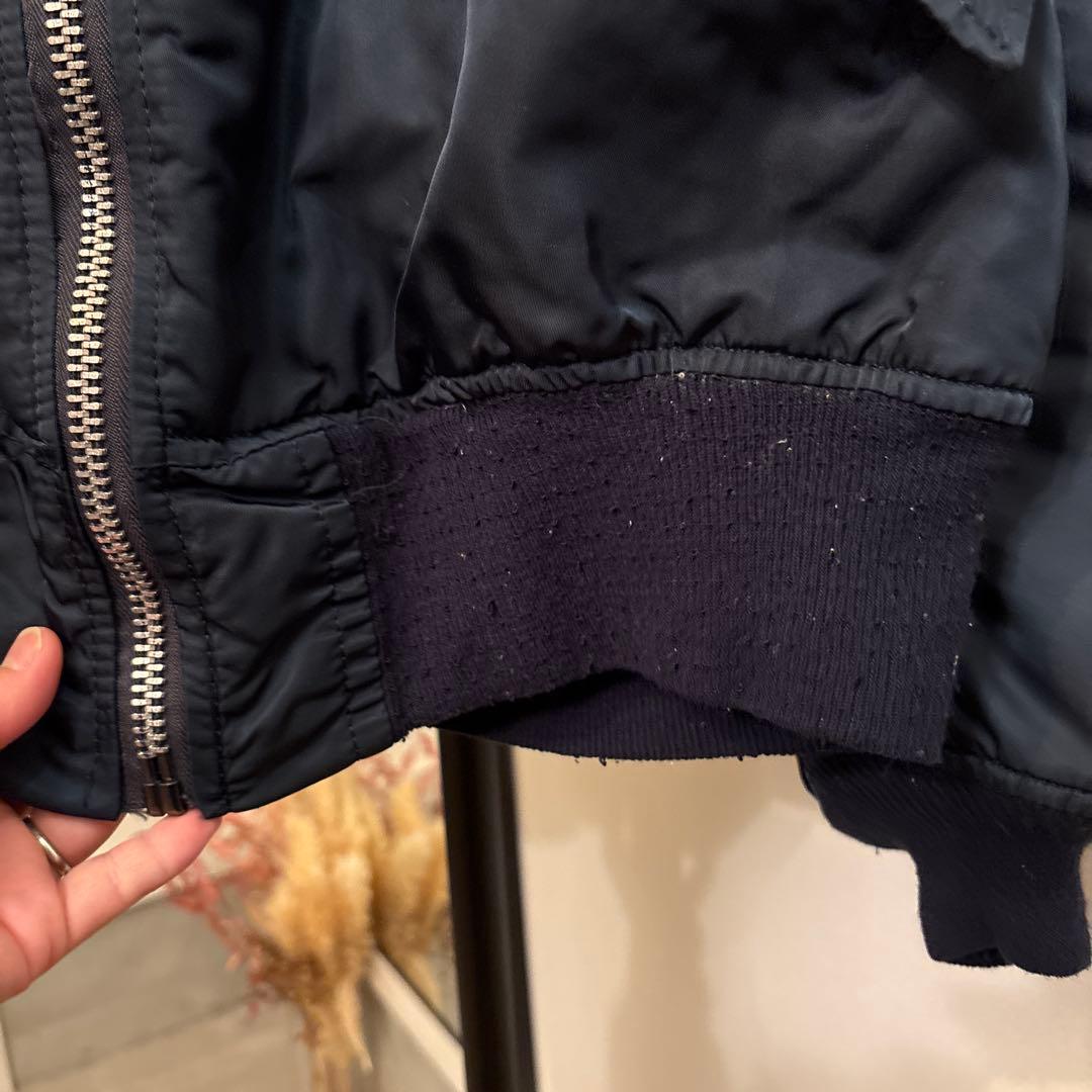 80s ALPHA MA-1 希少ブラックネイビー　旧タグ　フライト　ビンテージ