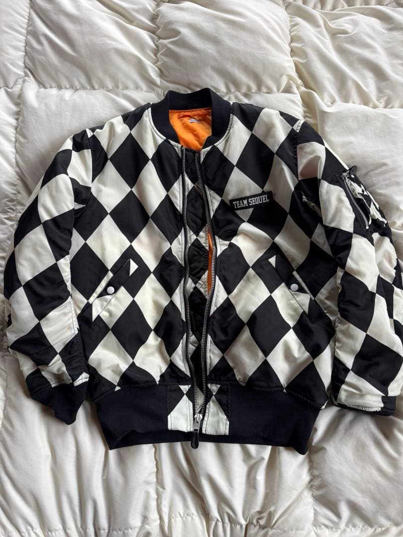 SEQUEL シークエル　MA-1 ダイヤ柄　ブラック　XL 藤原ヒロシ